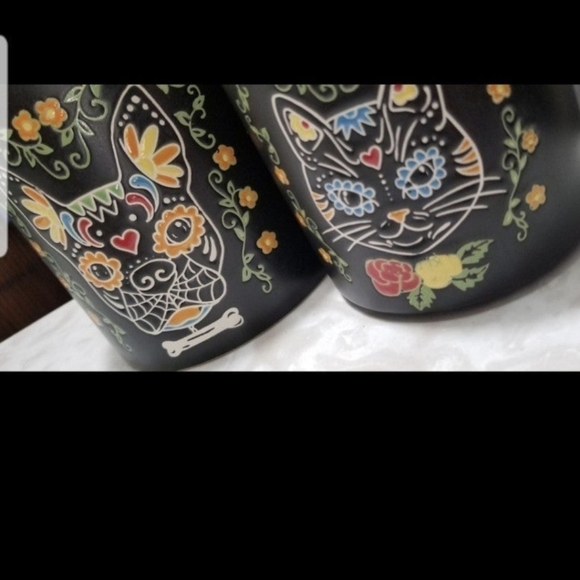 inHomestylez Day of the Dead Dog Cat canister cellar wooden wood lid set eli ana - Picture 2 of 8